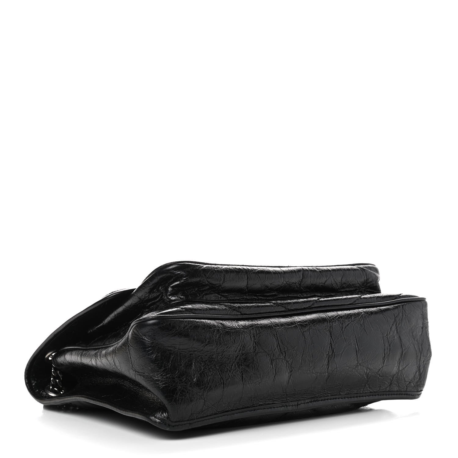 Saint Laurent Crinkled Calfskin Matelasse Monogram Large Niki Chain Satchel Black 4 of 9