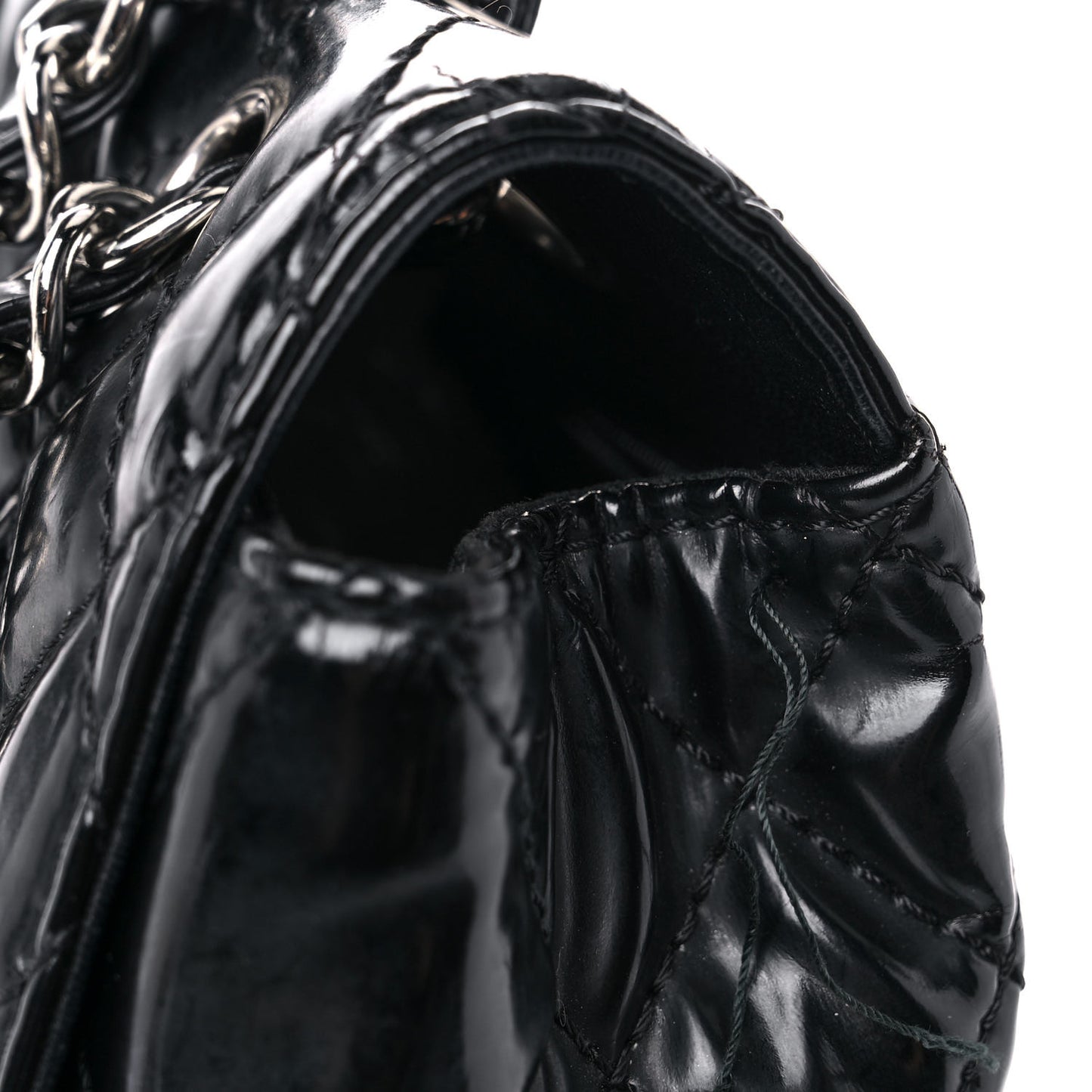 Vinyl Quilted In the Business Flap Bag Black