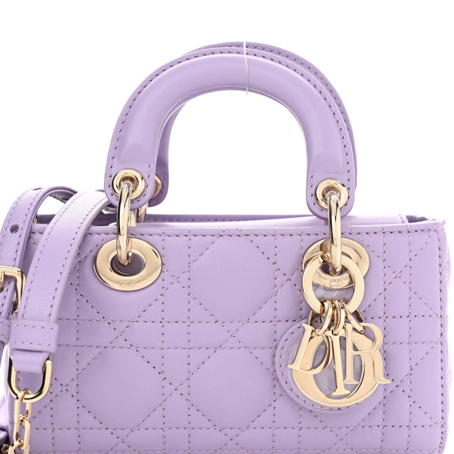 Christian Dior Lambskin Cannage Micro Lady D-Joy Light Purple 8 of 12