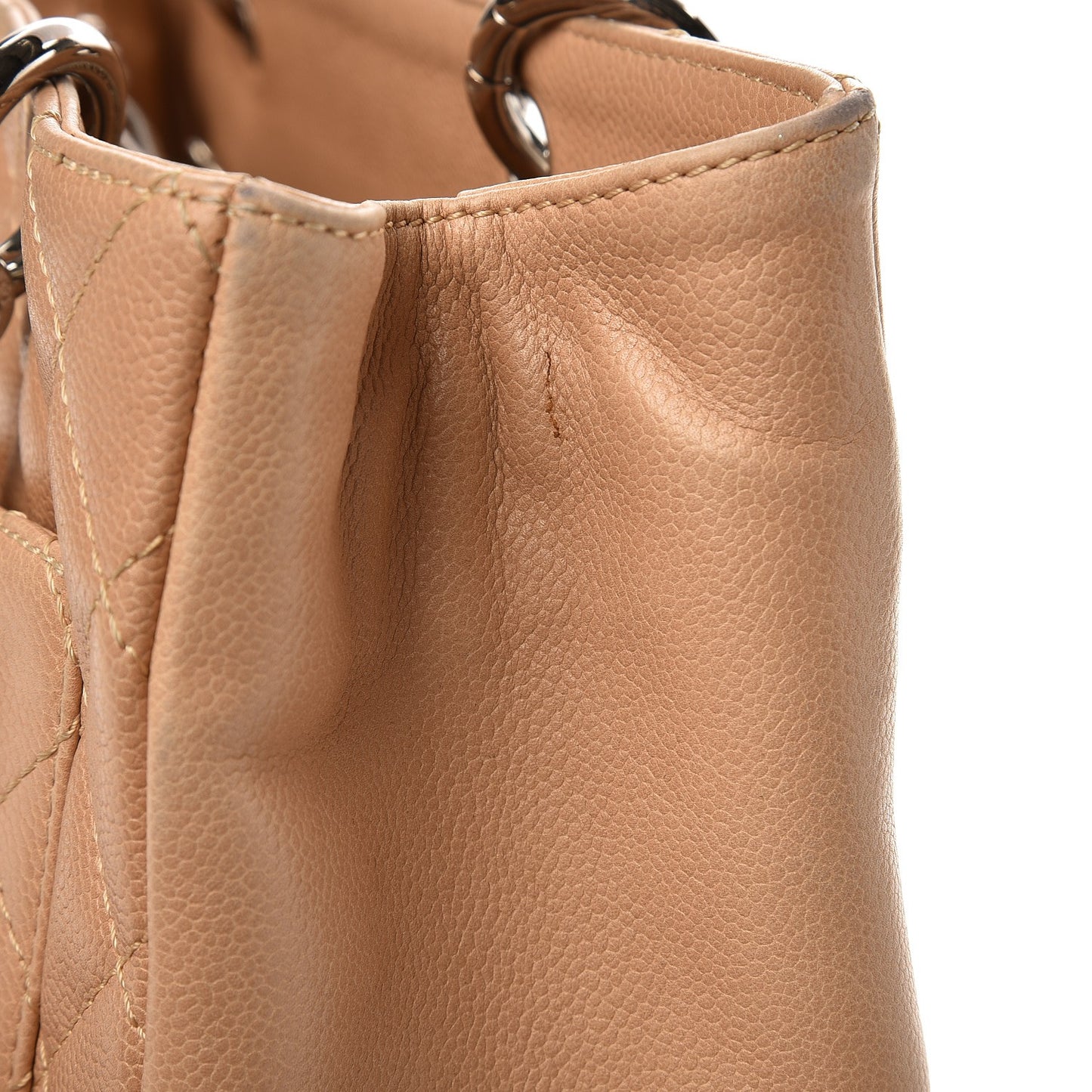 Caviar Quilted Grand Shopping Tote GST Beige