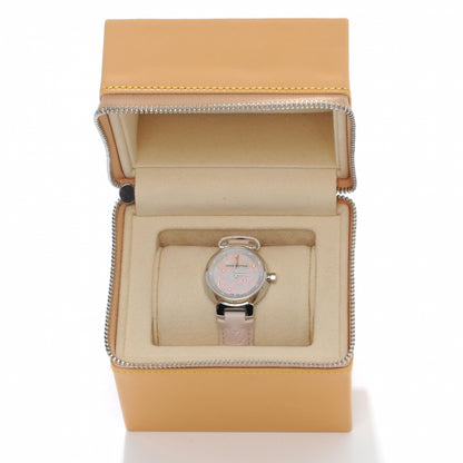 Louis Vuitton Stainless Steel Douceur Diamond Mother of Pearl 28mm Tambour Lovely Quartz Watch Pink 3 of 8
