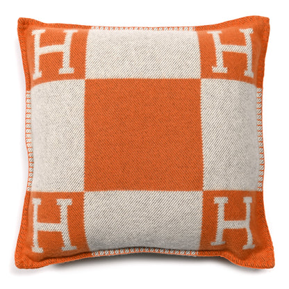 Hermes Wool Cashmere Avalon Pillow PM Ecru Potiron 1 of 3