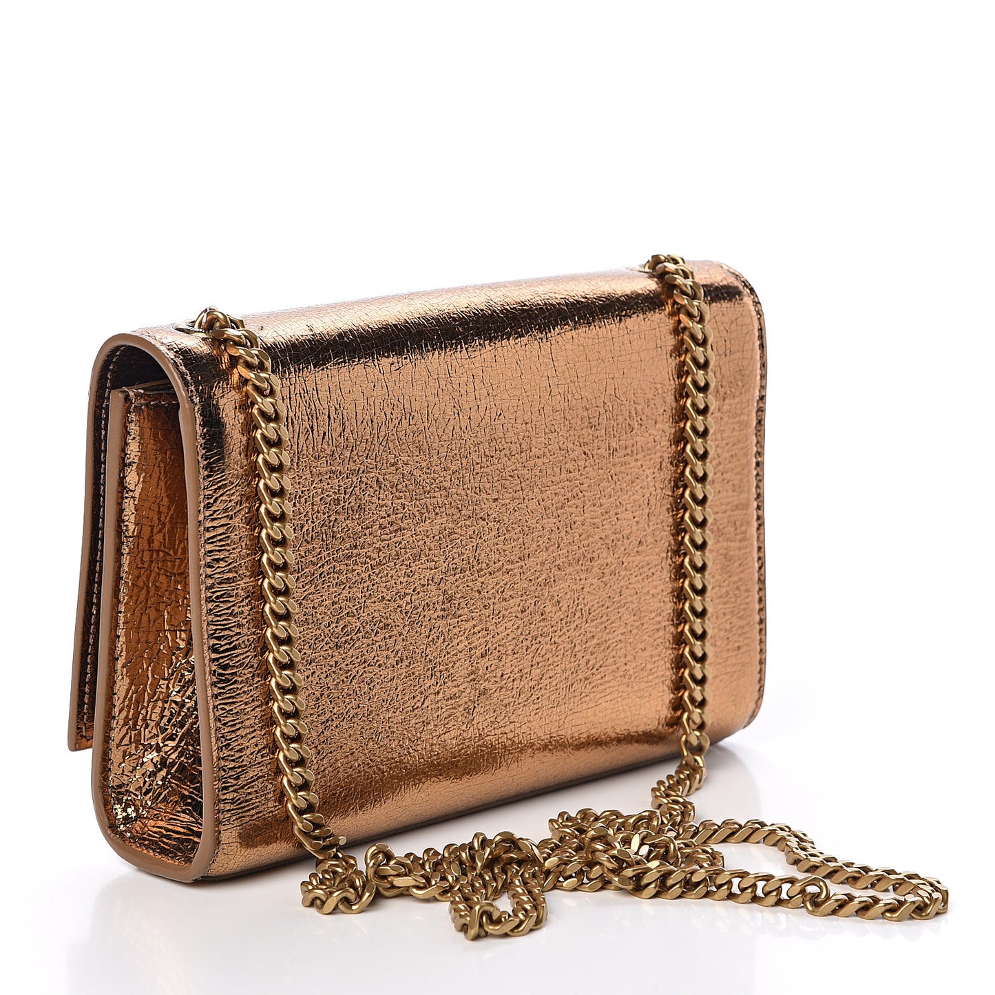 Metallic Calfskin Small Classic Monogram Kate Satchel Bronze
