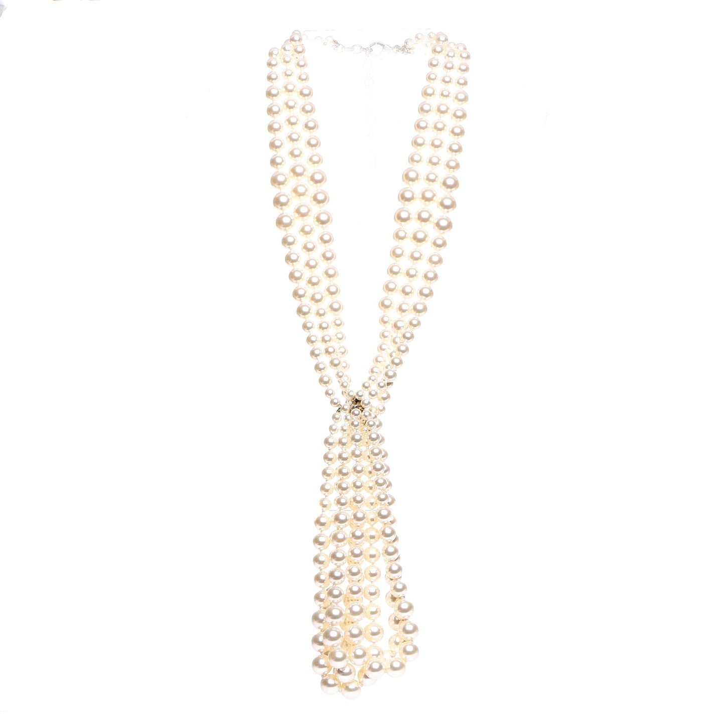 Pearl Multi Strand CC Necklace Gold