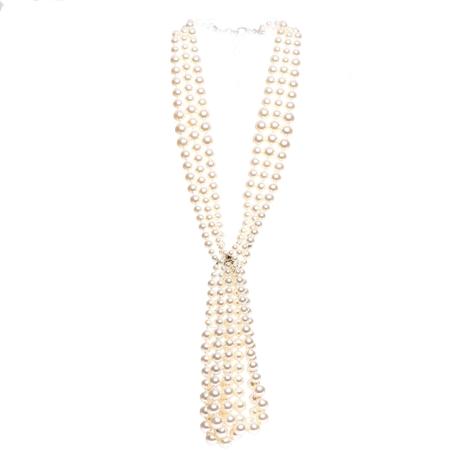 Chanel Pearl Multi Strand CC Necklace Gold 3 of 6