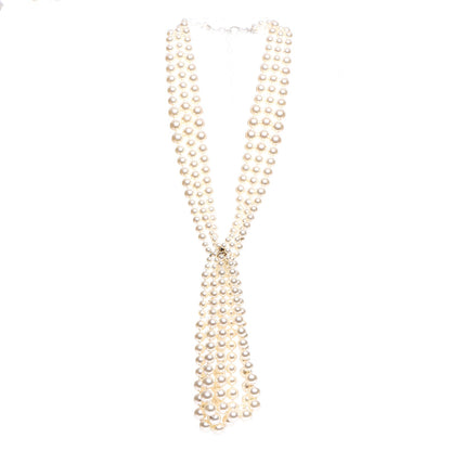 Chanel Pearl Multi Strand CC Necklace Gold 3 of 6