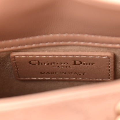 Christian Dior Lambskin Cannage Micro Lady Dior Rose Des Vents 8 of 11