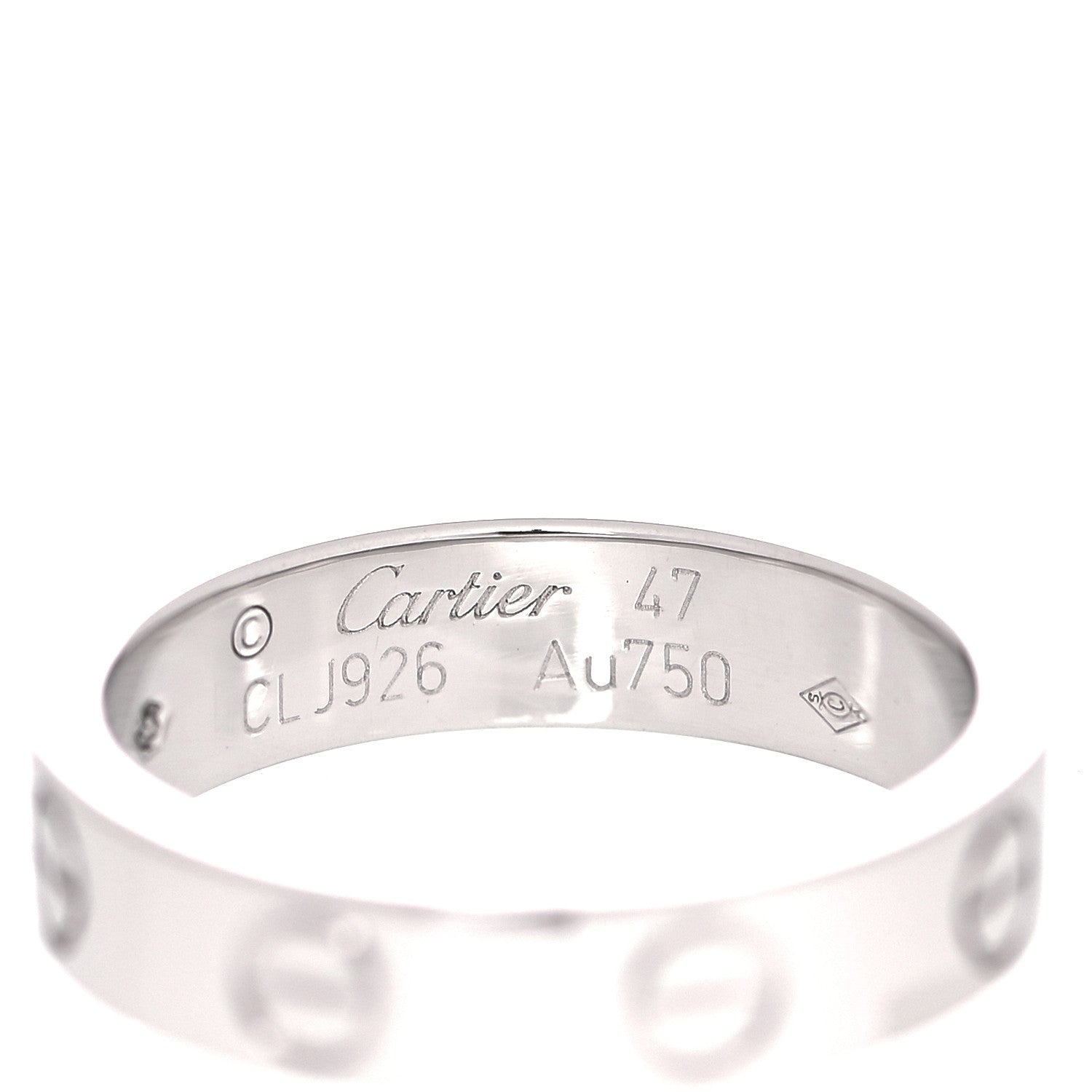 Cartier 18K White Gold Diamond 4mm LOVE Wedding Band Ring 47 4 8 of 8
