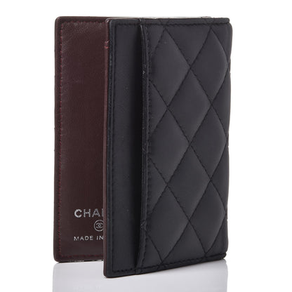 Chanel Lambskin Quilted Card Holder Wallet Black 3 of 11