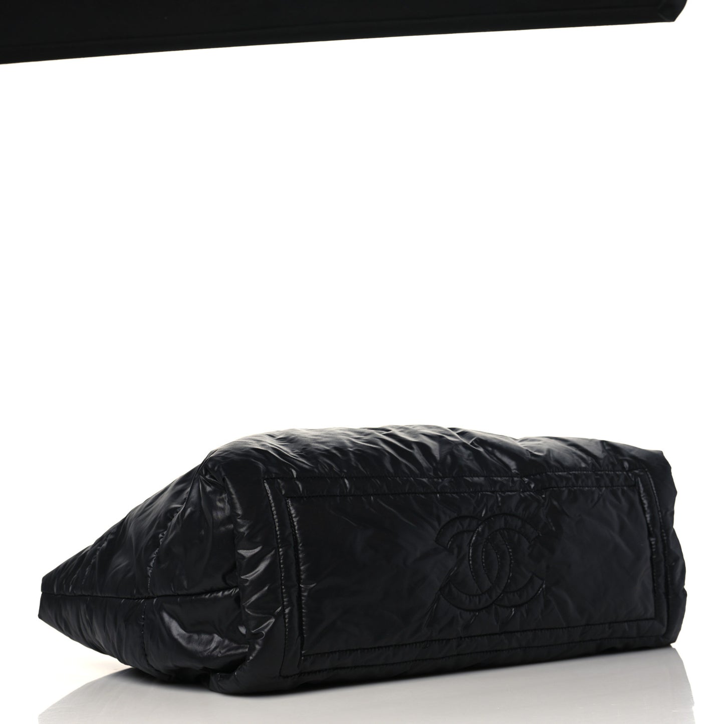 Nylon Quilted Medium Coco Cocoon Reversible Tote Black