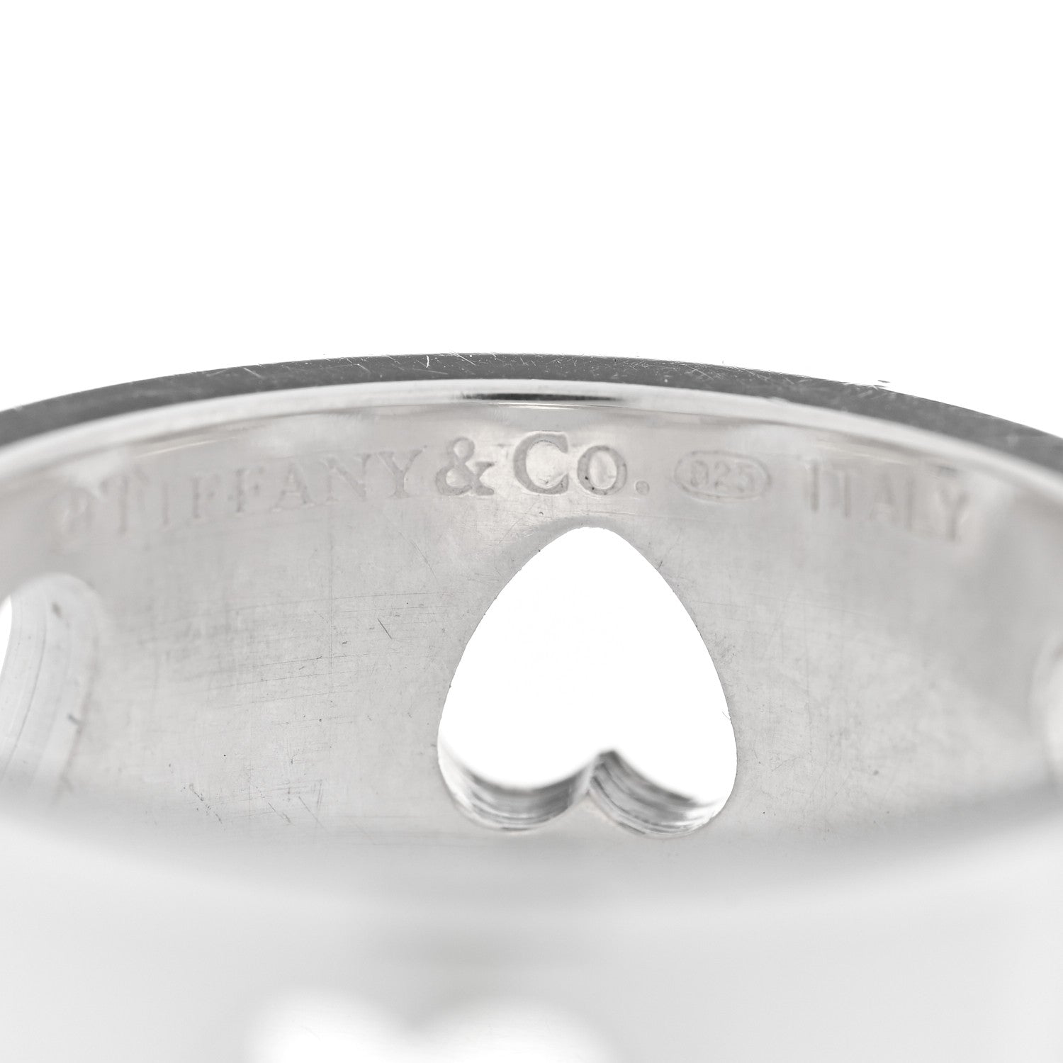 Tiffany Sterling Silver Heart Stencil Band Ring 53 6.25 4 of 4