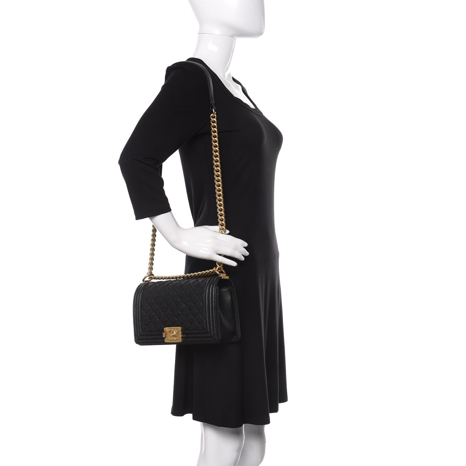 Chanel Caviar Quilted Medium Boy Flap Black 2 of 11