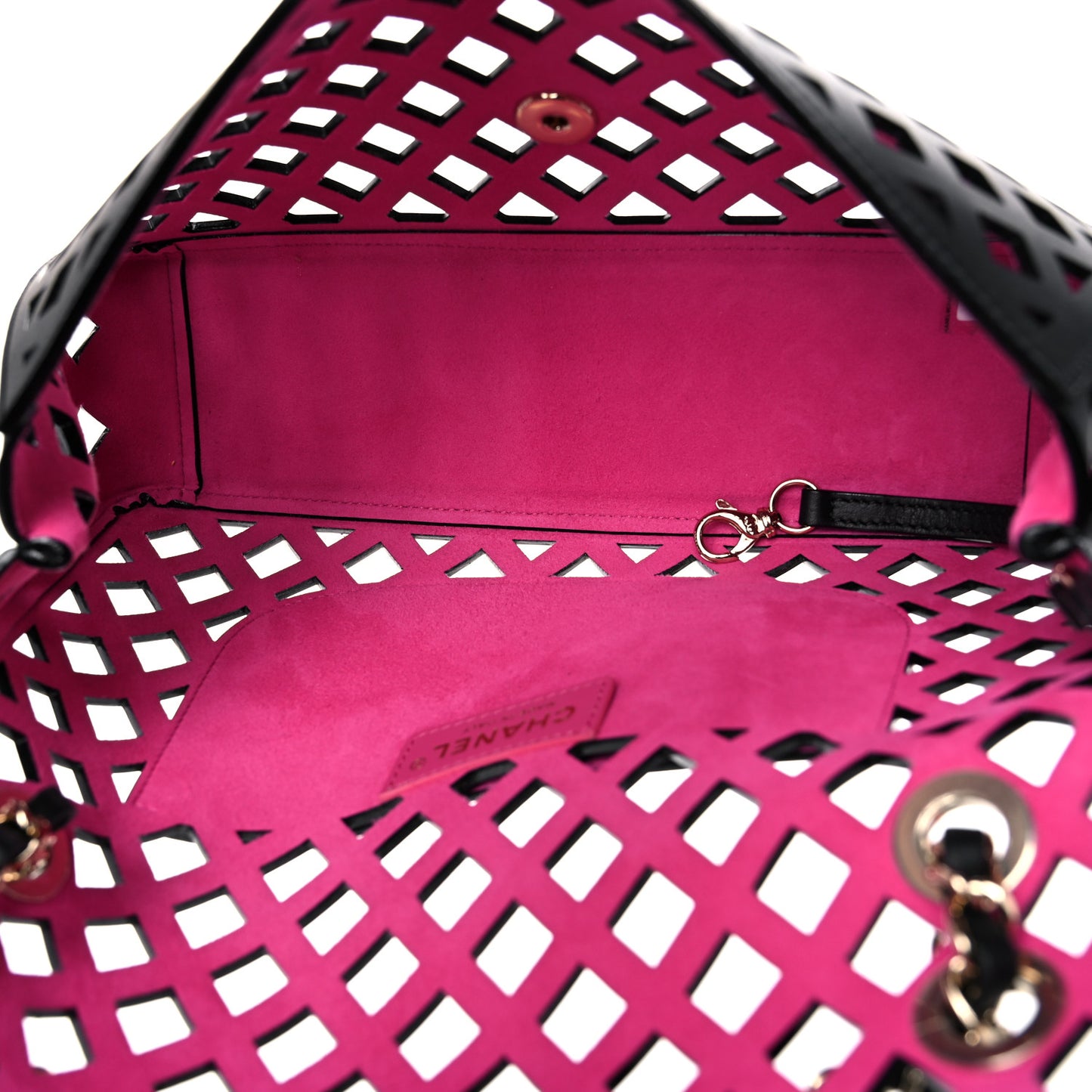 Lambskin Sea Through Flap Black Multicolor