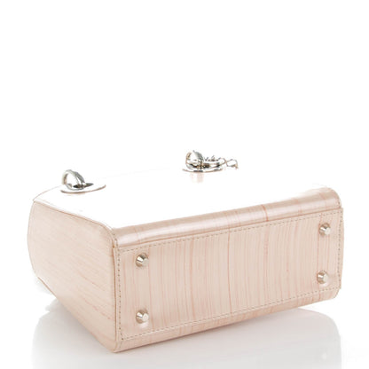 Christian Dior Wood Printed Glazed Calfskin Micro Lady Dior Beige 4 of 9