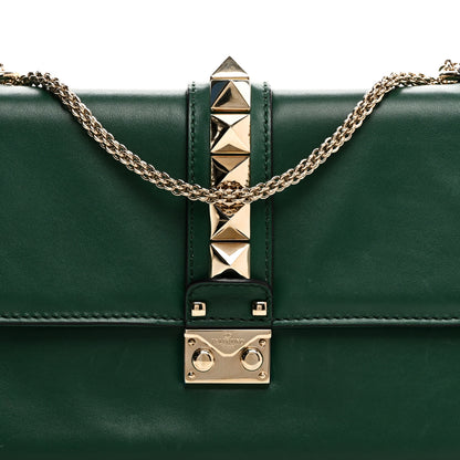 Valentino Garavani Vitello Medium Glam Lock Rockstud Flap Smeraldo 8 of 10