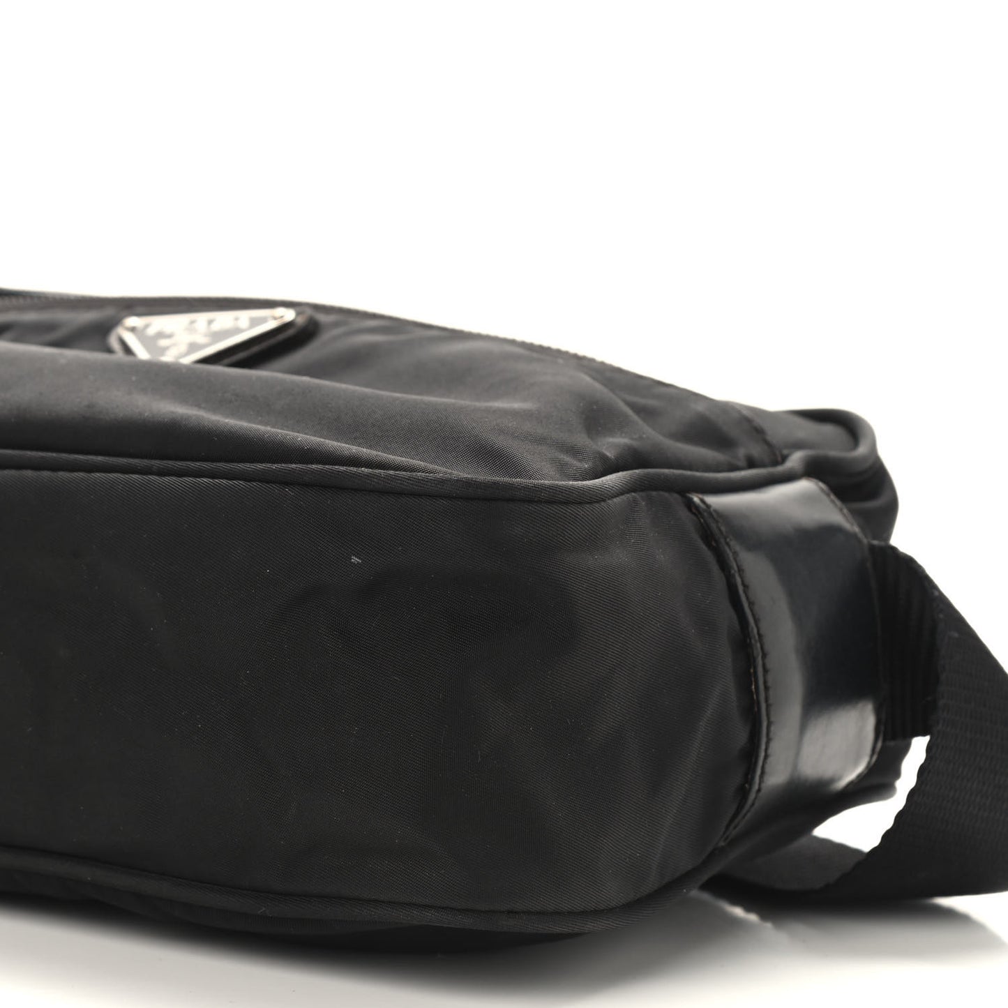 Nylon Tessuto Messenger Bag Black