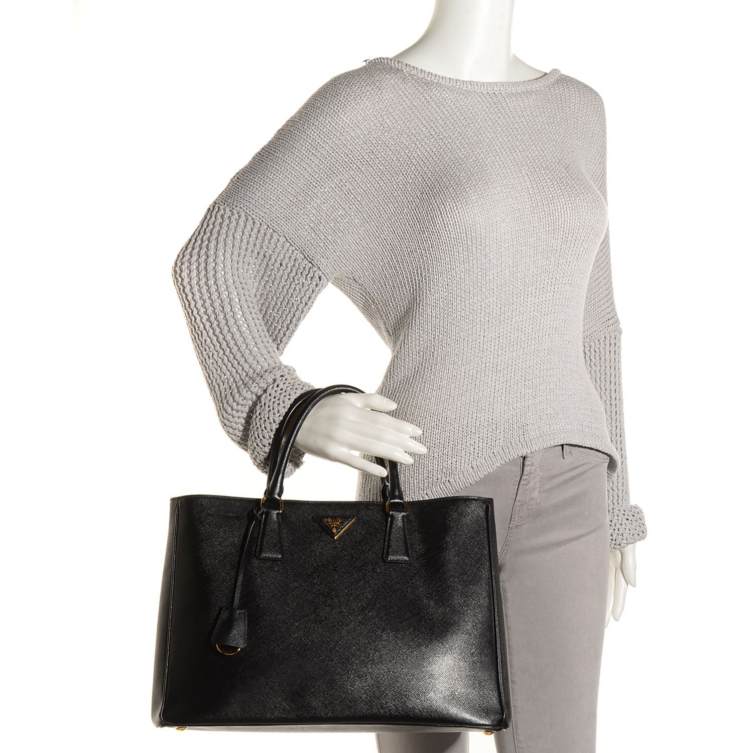Prada Saffiano Lux Large Tote Nero Black 2 of 11