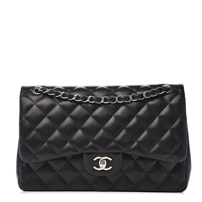 Chanel Lambskin Quilted Jumbo Double Flap Black 1 of 18