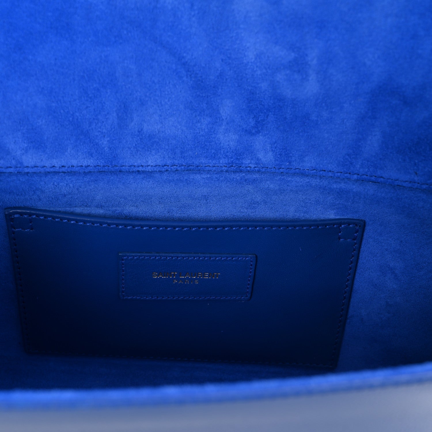 Saint Laurent Patent Grain De Poudre Classic Monogram Cassandre Clutch Blue Majorelle 6 of 6