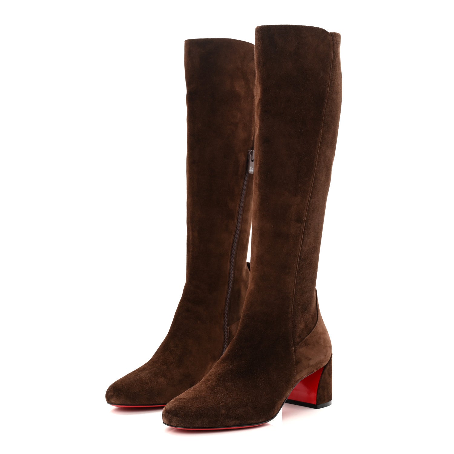 Christian Louboutin Suede Calfskin Jane Knee High 55 Boots 37.5 Cosme 4 of 8