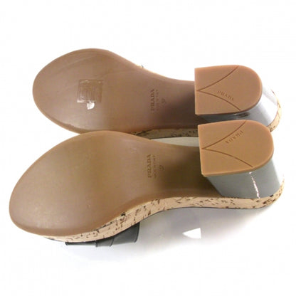 Prada Vernice Cork Platform Heels 37 5 of 8