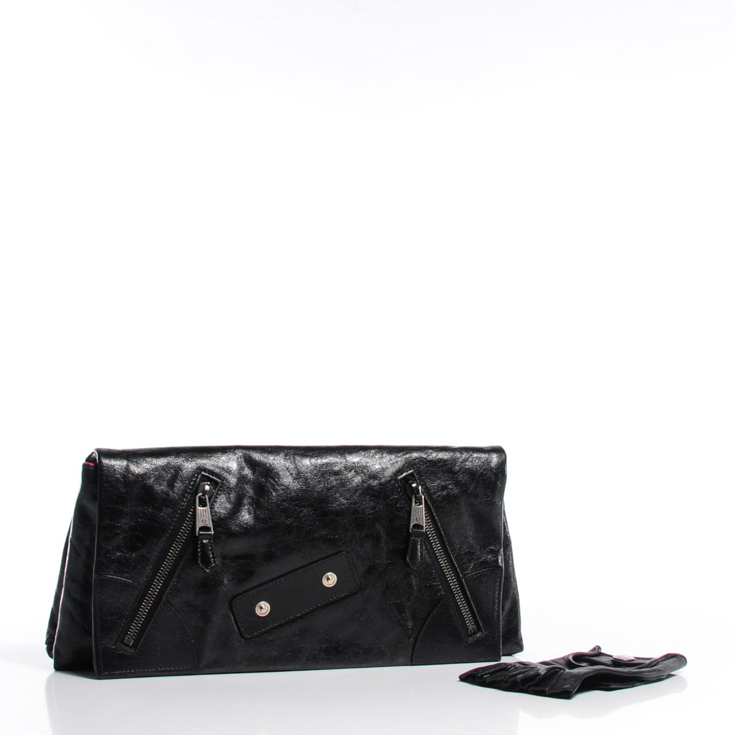 Calfskin Faithful Glove Clutch Black