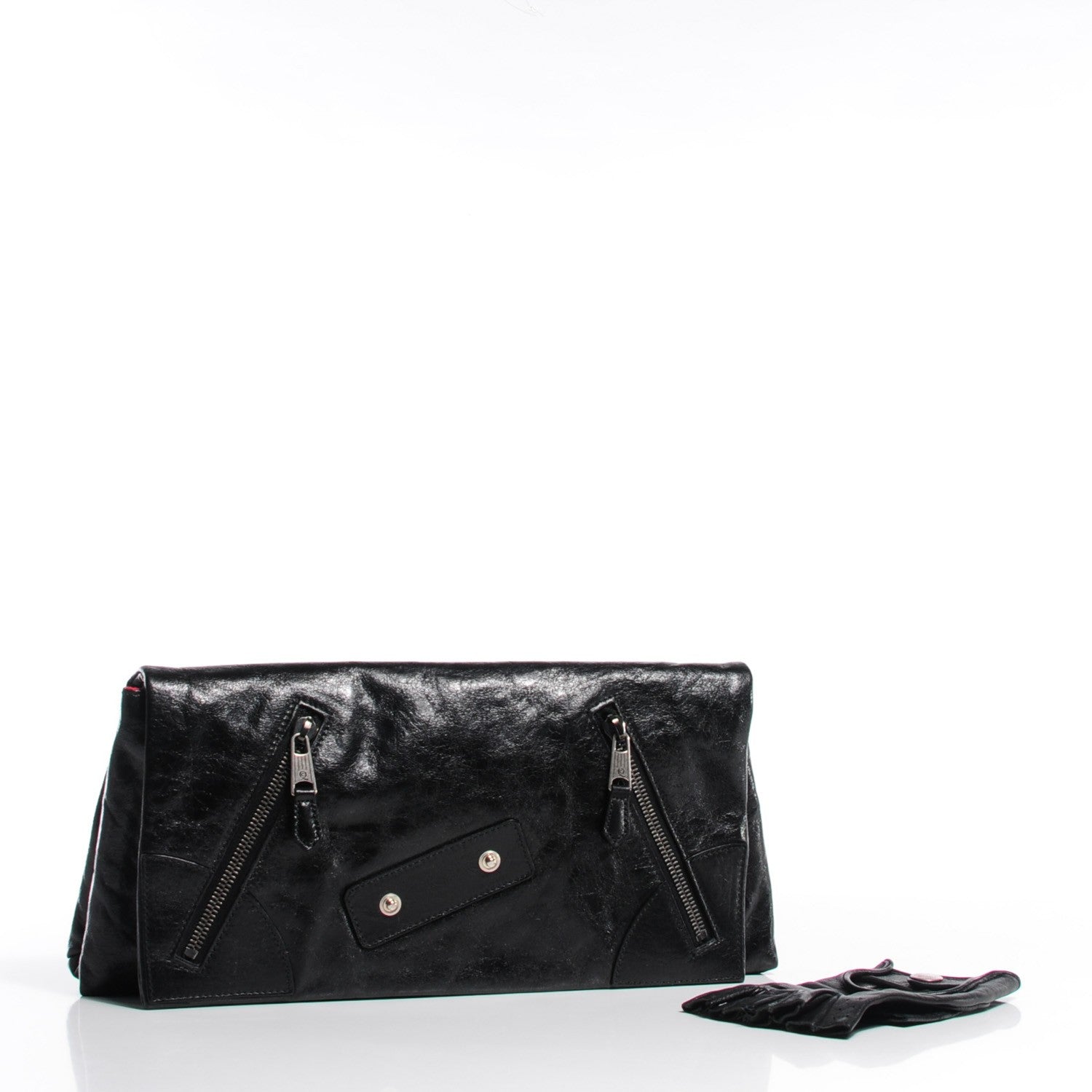 Alexander McQueen Calfskin Faithful Glove Clutch Black 6 of 8