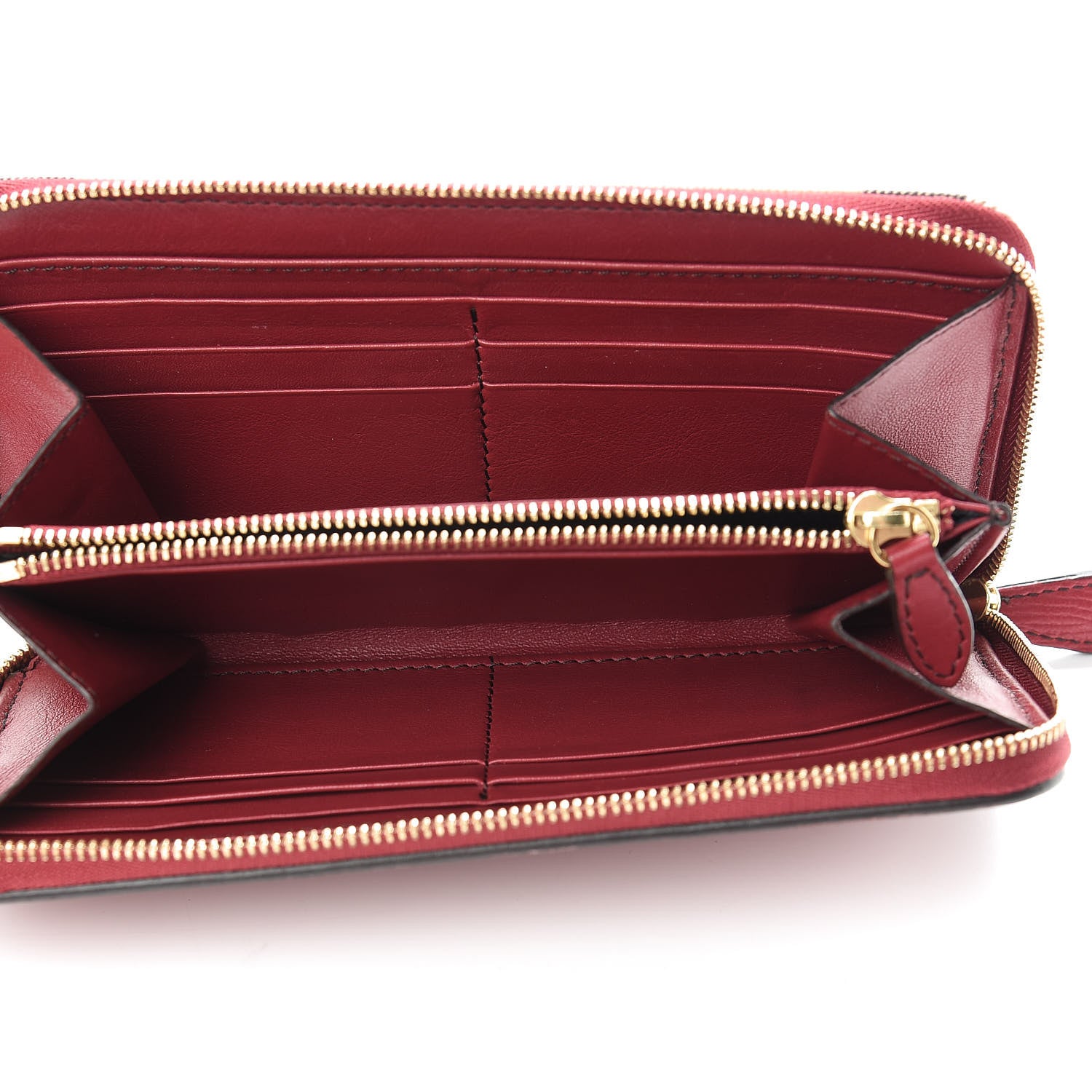Burberry Grainy Calfskin House Check Elmore Zip Around Wallet Russet Red 5 of 8