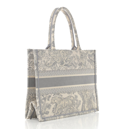 Christian Dior Canvas Embroidered Medium Dioriviera Toile De Jouy Book Tote Gray 3 of 11