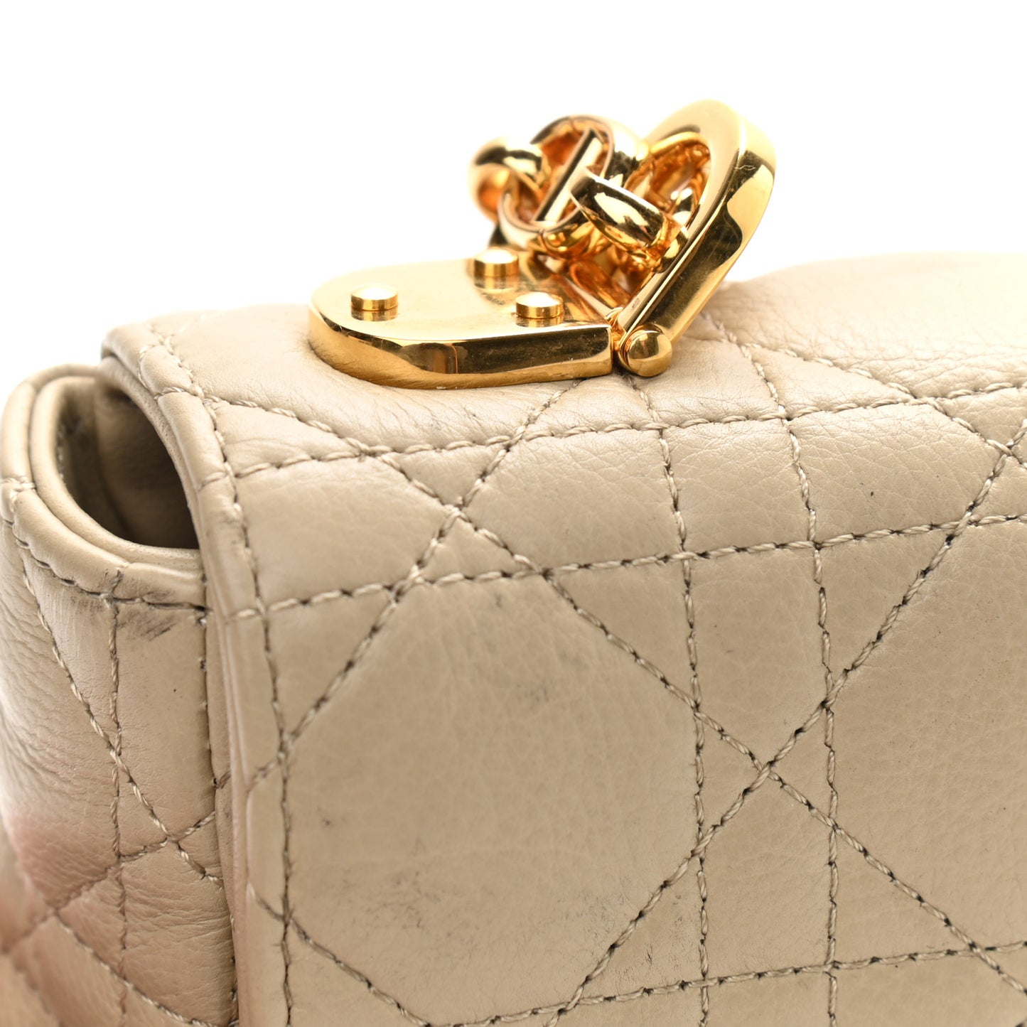 Lambskin Cannage Small Caro Bag Beige