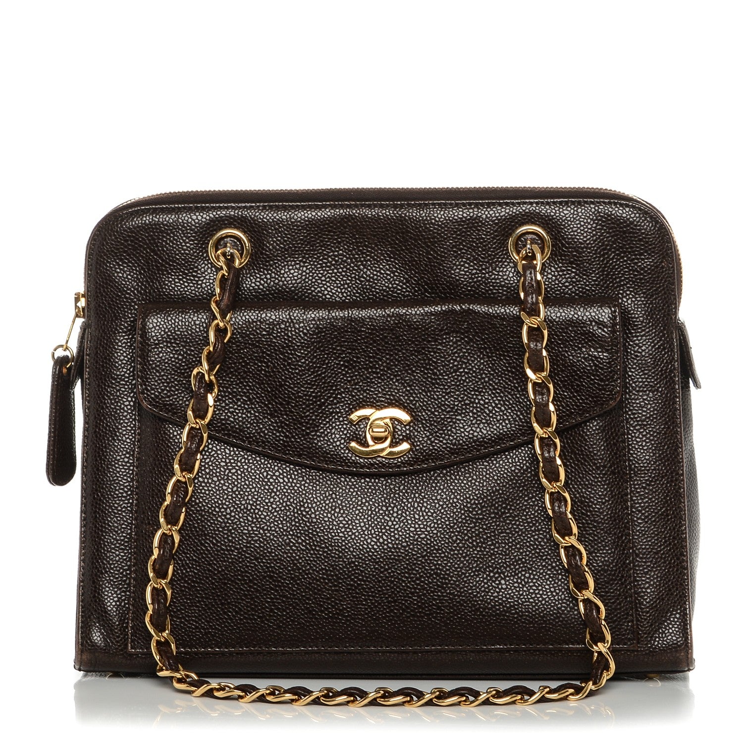 Chanel Caviar Flap Shoulder Bag Brown 1 of 7