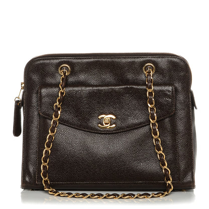 Chanel Caviar Flap Shoulder Bag Brown 1 of 7