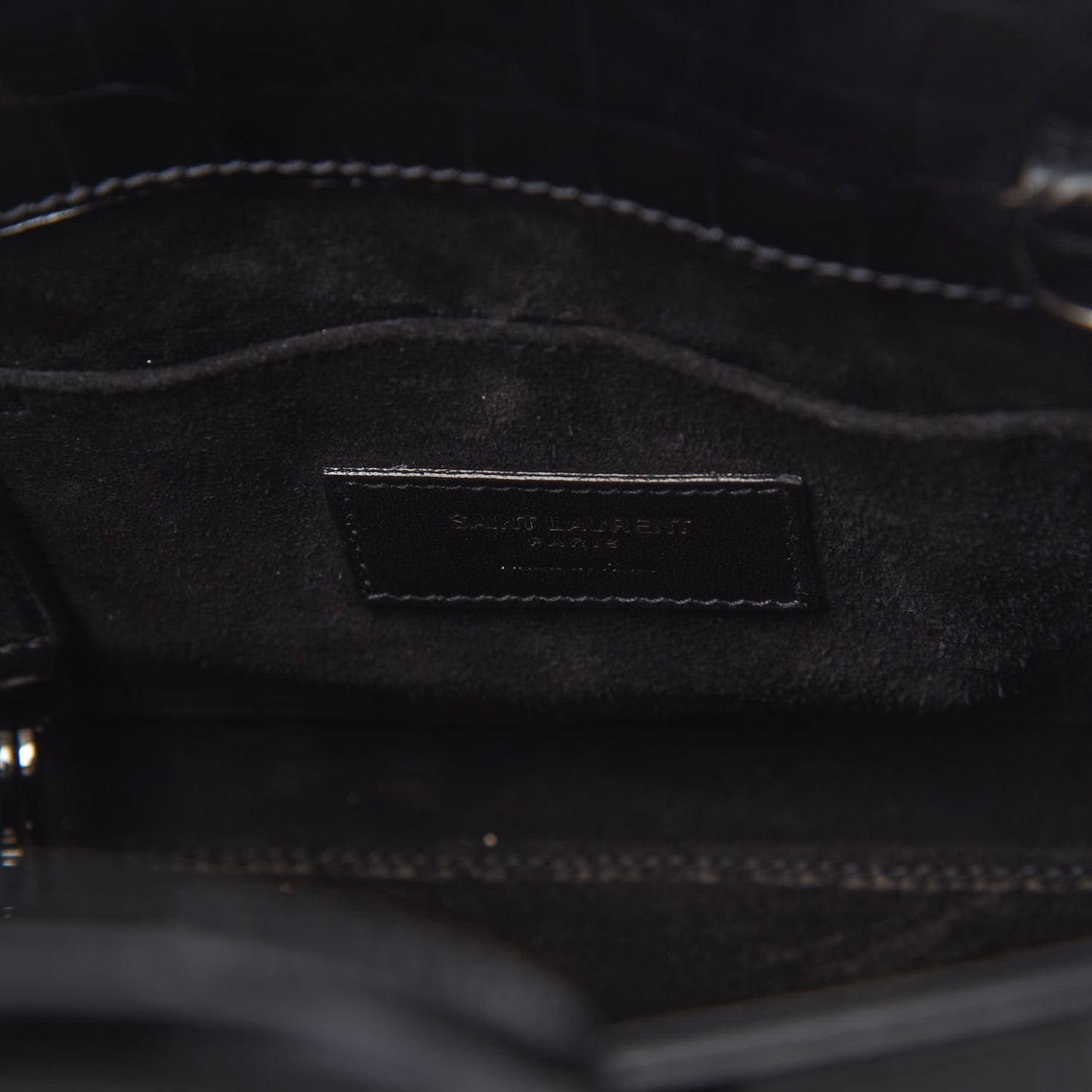 Calfskin Crocodile Embossed Nano Sac De Jour Black