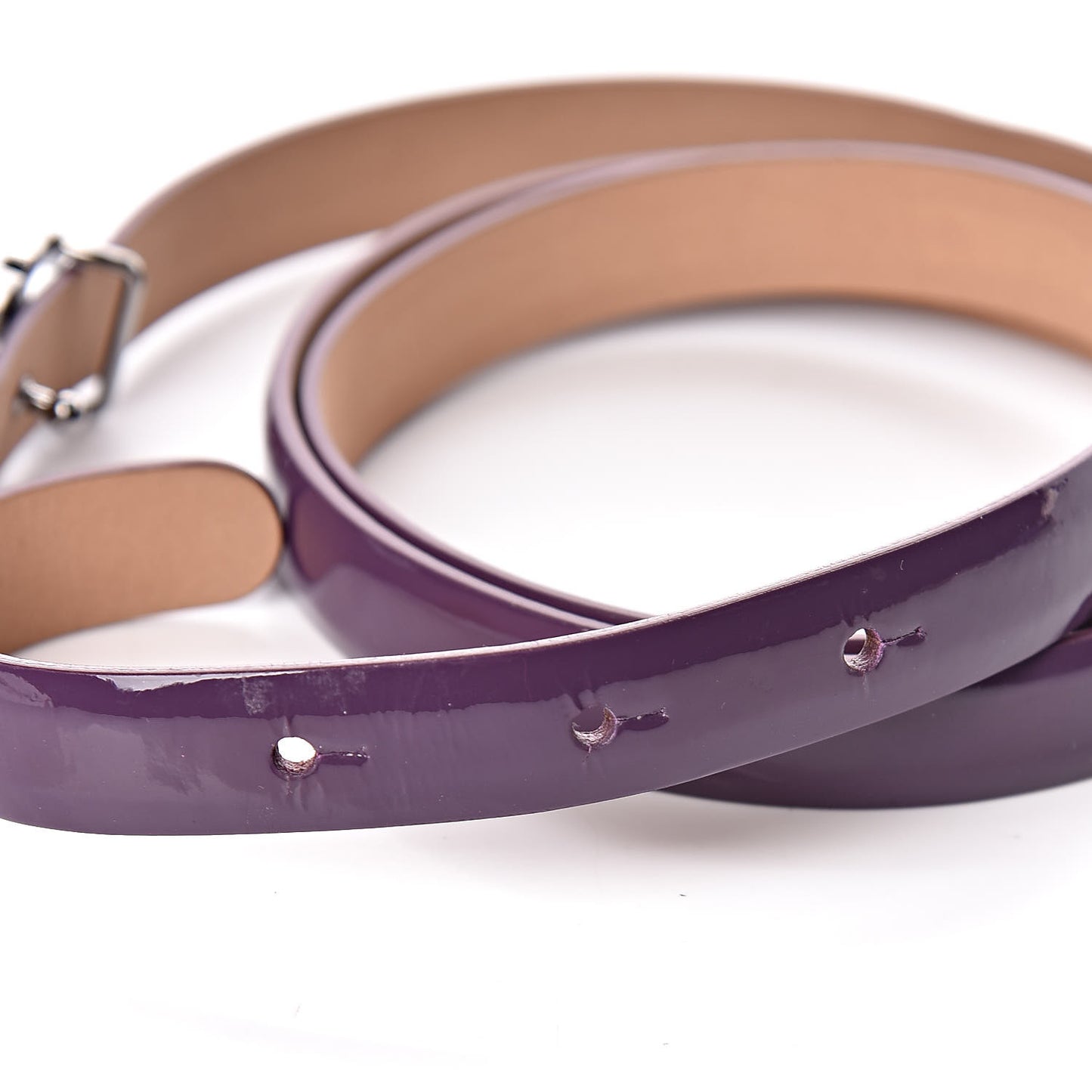 Patent CC Logo Skinny Belt 90 36 Purple