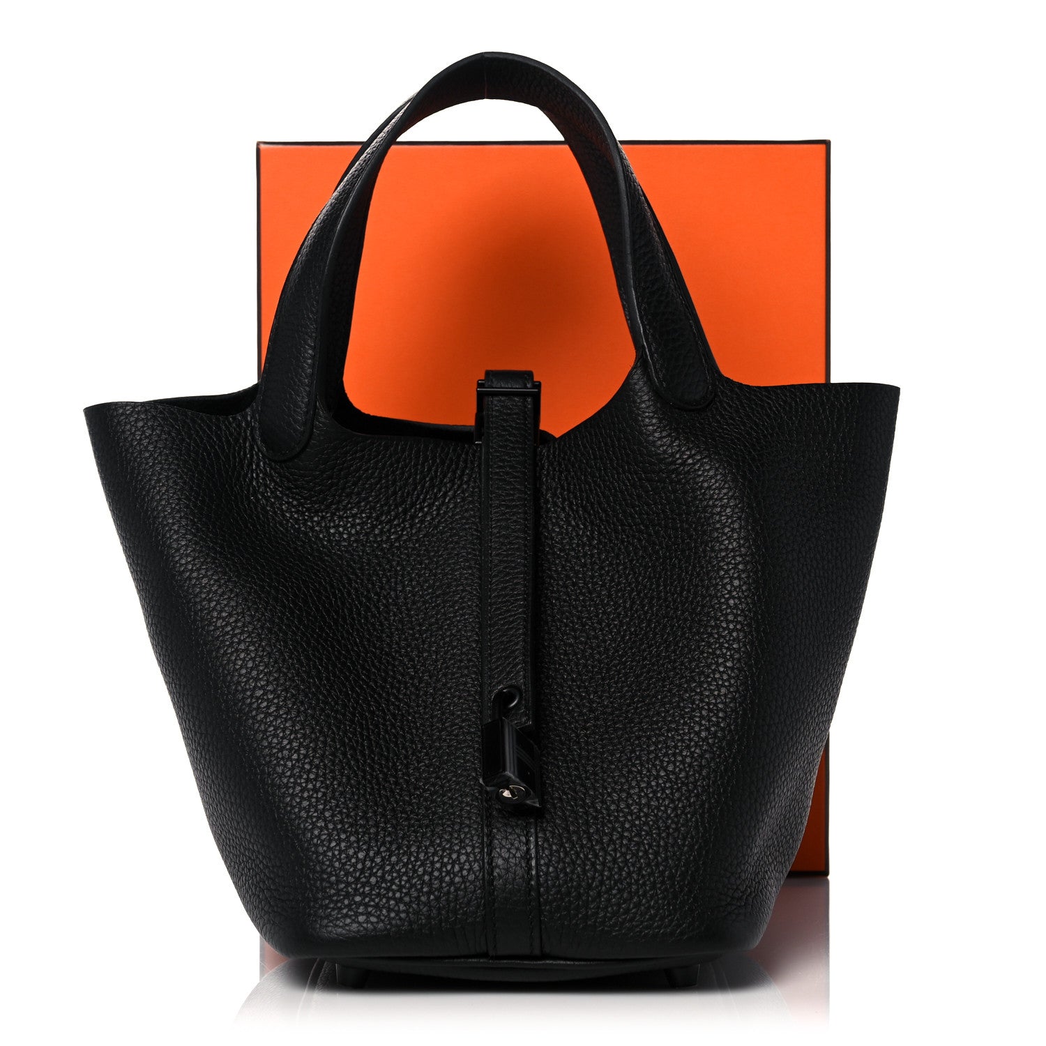 Hermes Taurillon Clemence Monochrome Picotin Lock 18 PM Black 10 of 10