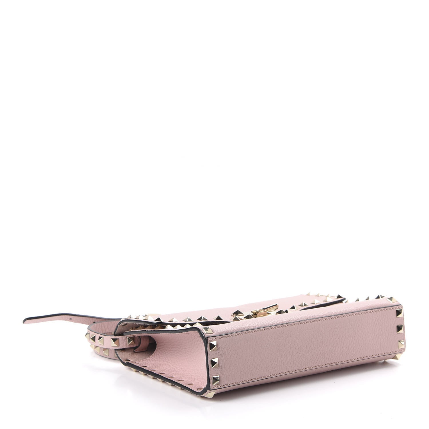 Valentino Garavani Pebbled Calfskin Medium Rockstud Flip Lock Crossbody Bag Rose Quartz 4 of 15