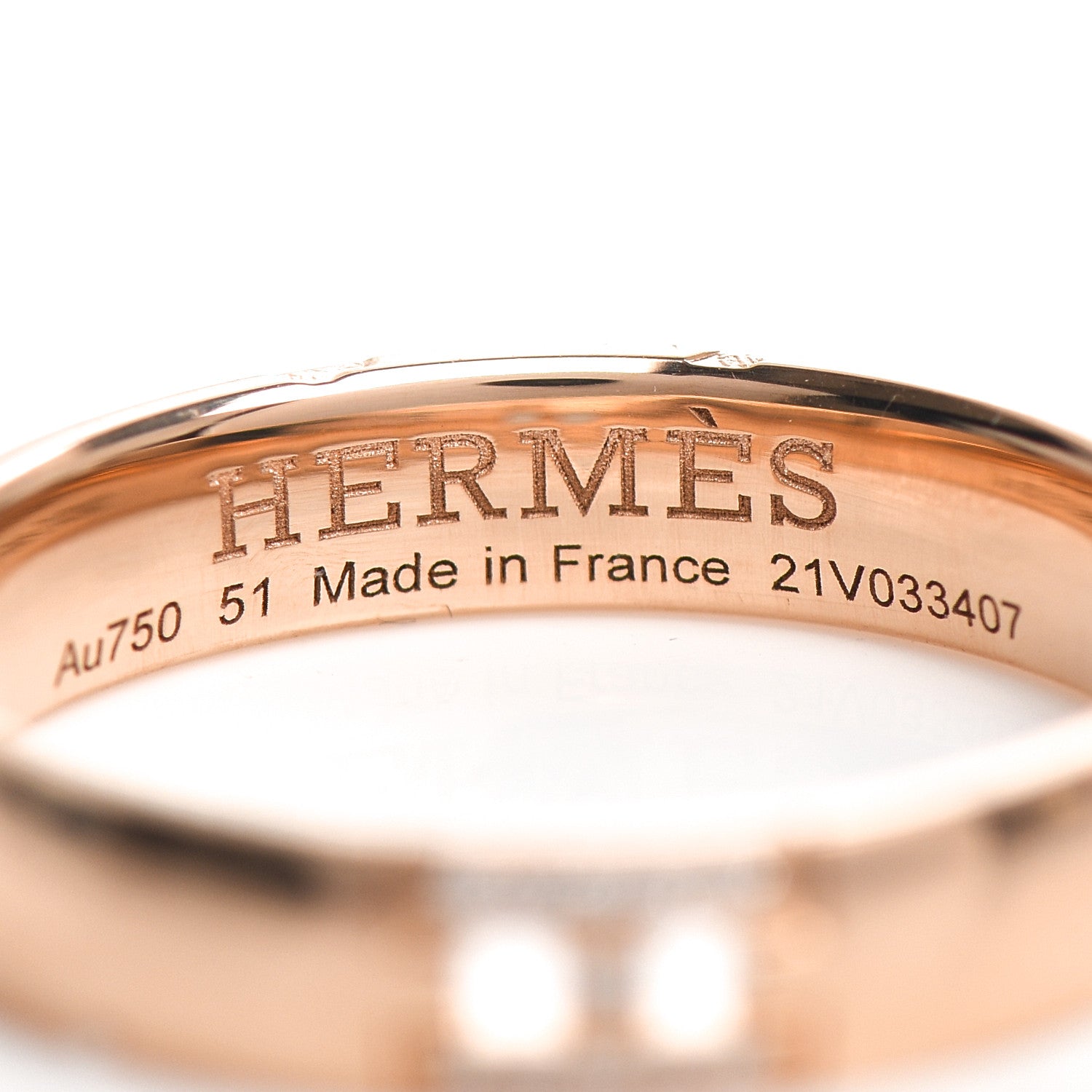Hermes 18K Rose Gold Diamond Ever Herakles Wedding Band Ring 51 5.75 4 of 5