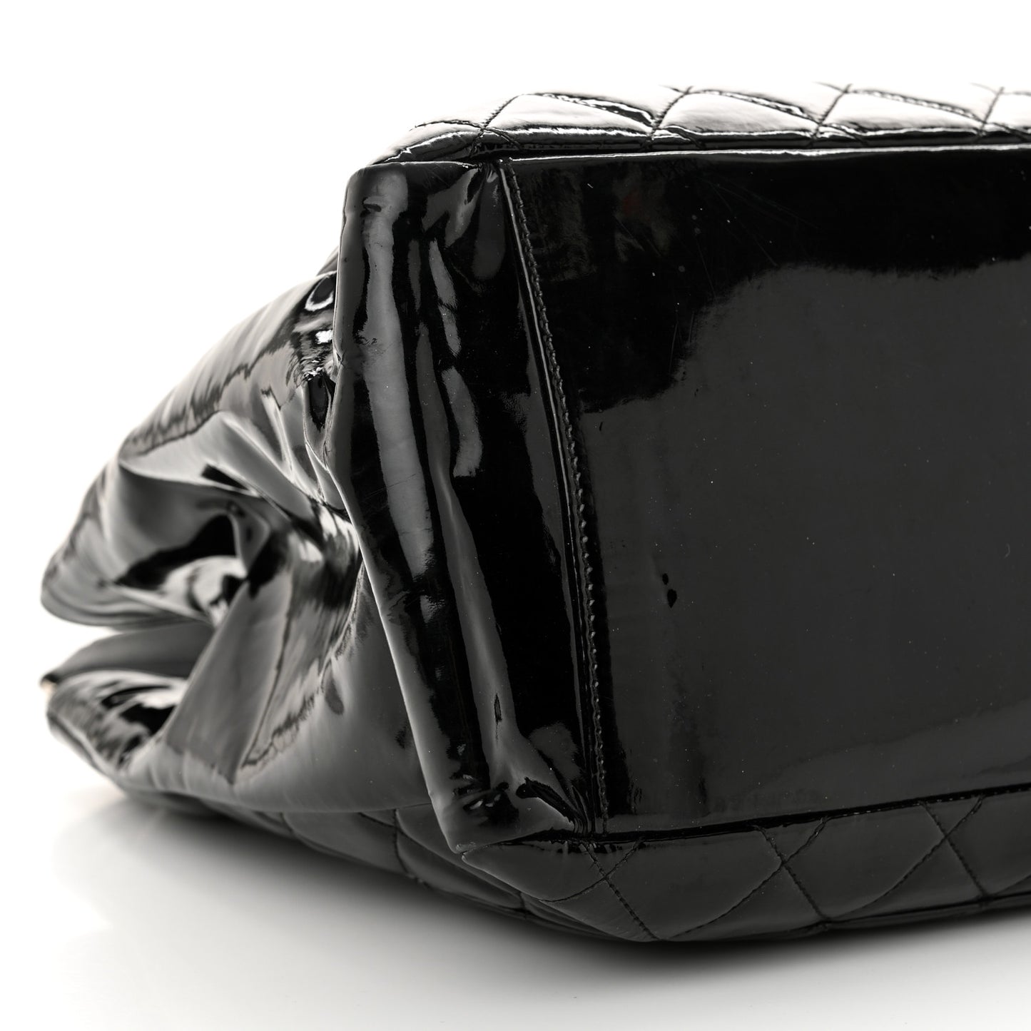 Patent Quilted Grand Shopping Tote GST Black