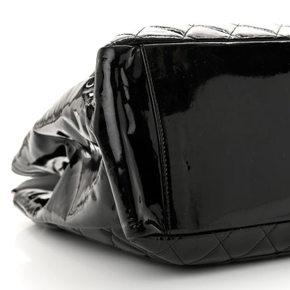 Chanel Patent Quilted Grand Shopping Tote GST Black 9 of 14