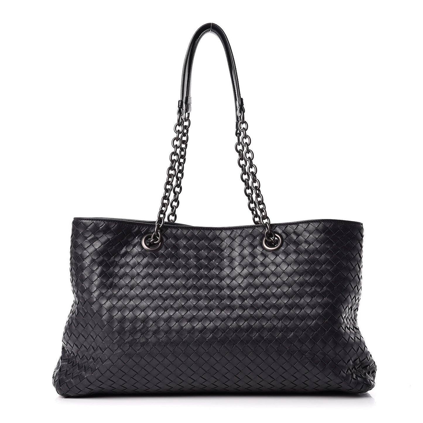 Nappa Intrecciato Large Classic Chain Strap Tote Ink