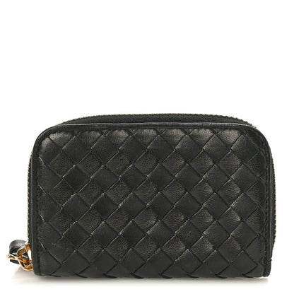 Bottega Veneta Nappa Intrecciato Zip Around Coin Purse Black 1 of 8