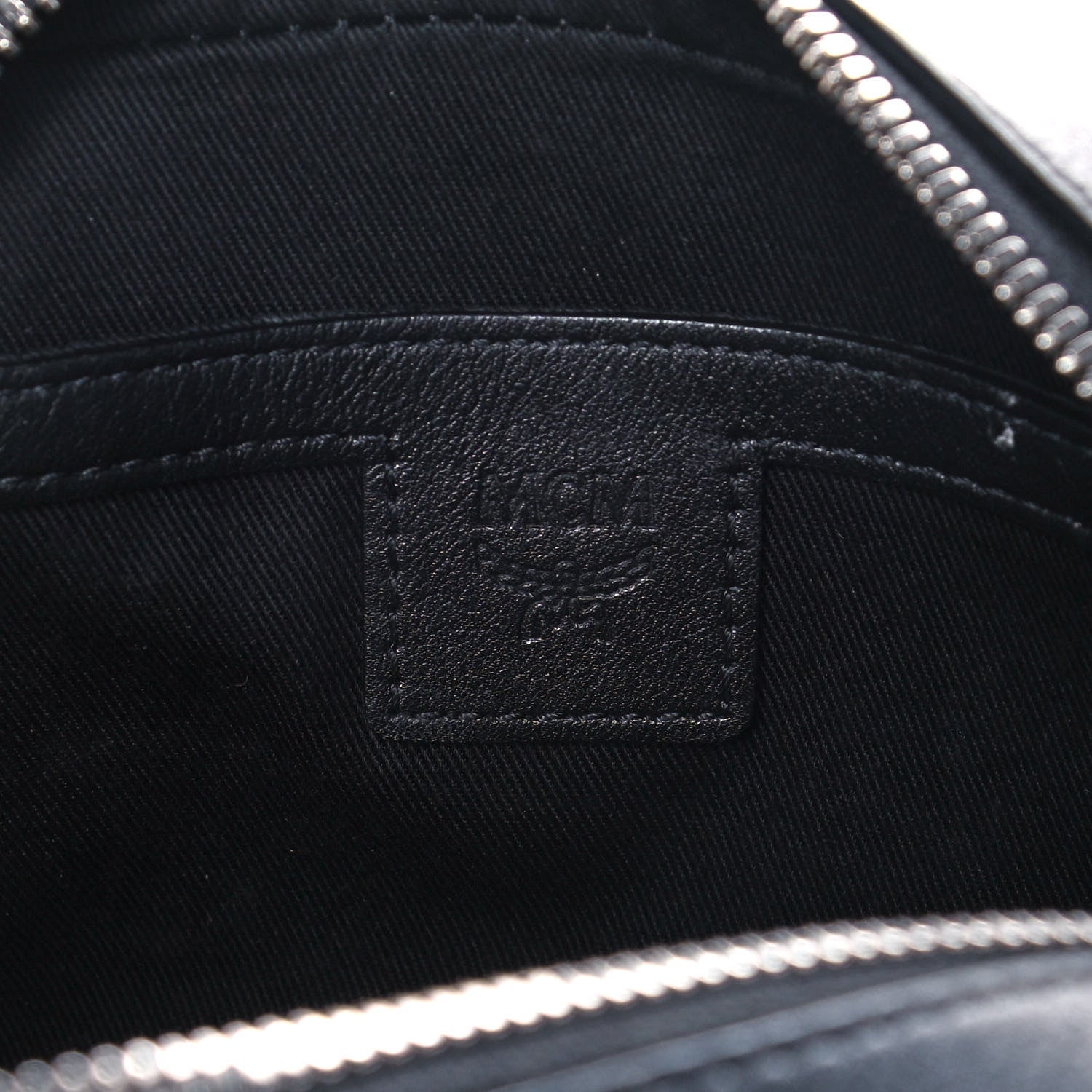 MCM Calfskin Ottomar Monogram Klara Crossbody Bag Black 6 of 11