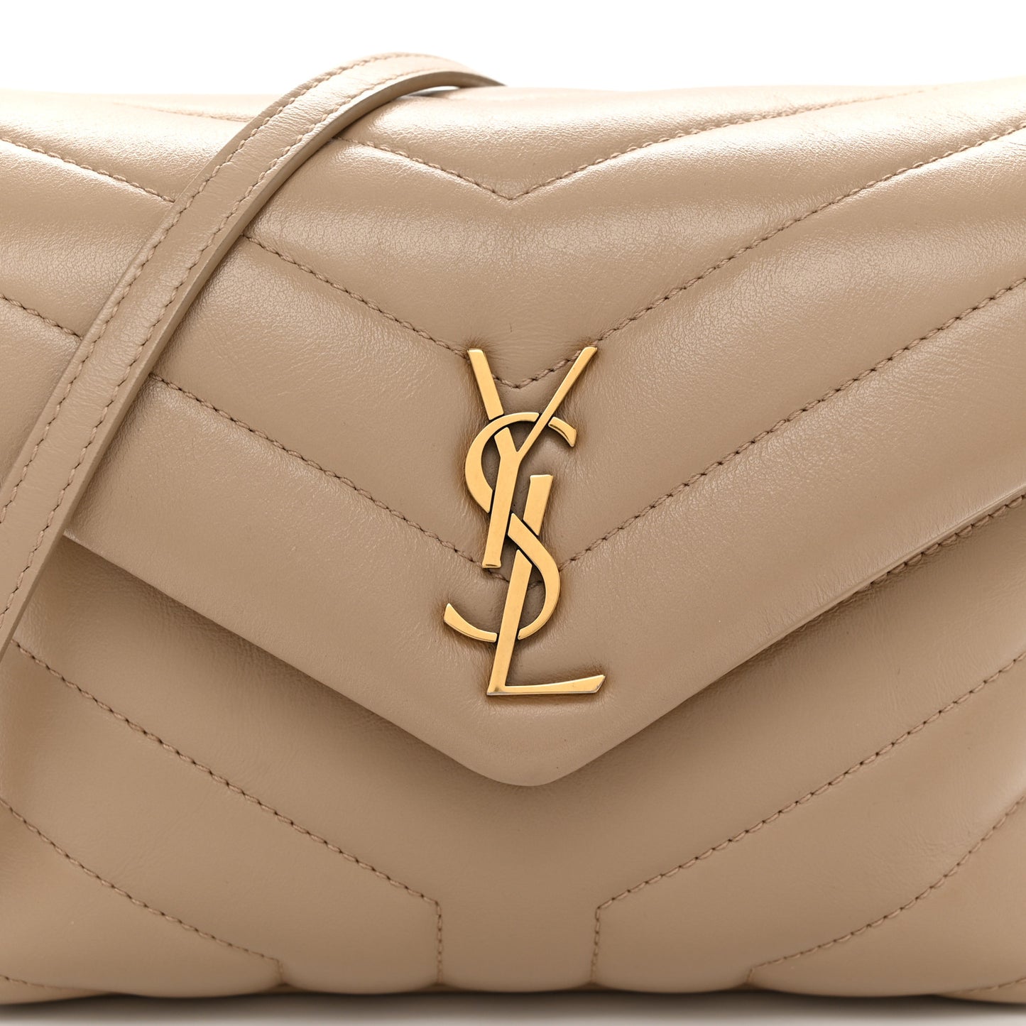 Calfskin Y Quilted Monogram Toy Loulou Crossbody Bag Dark Beige