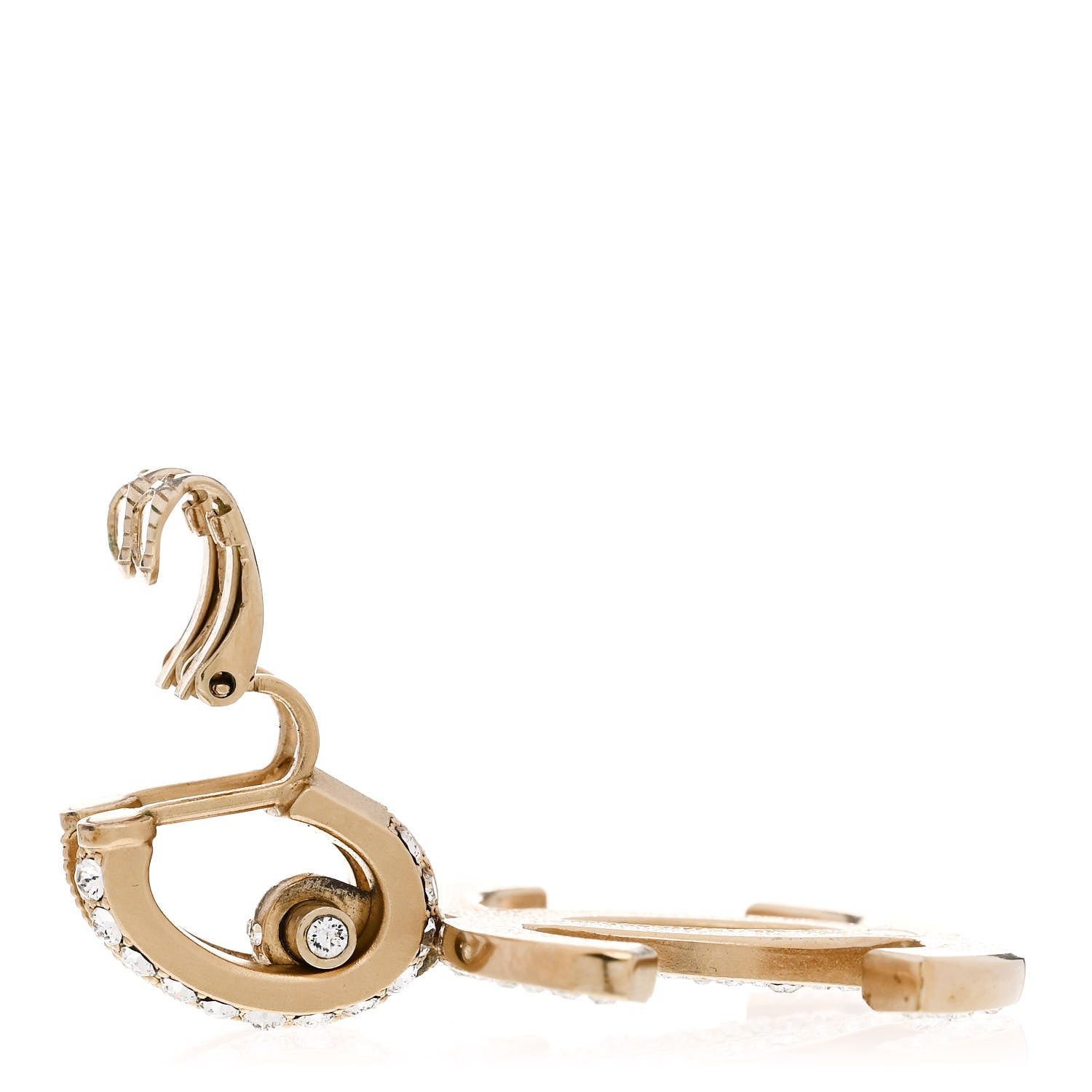 Chanel Crystal CC Single Clip On Earring Gold 3 of 5