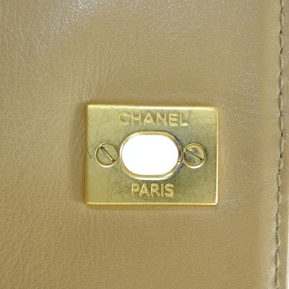 Chanel Leather Quilted Surpique Flap Beige 9 of 10