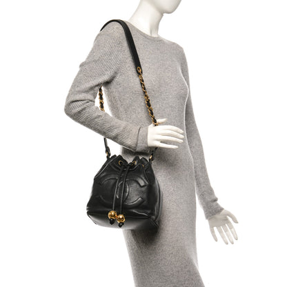 Chanel Caviar CC Drawstring Bag Navy 2 of 7