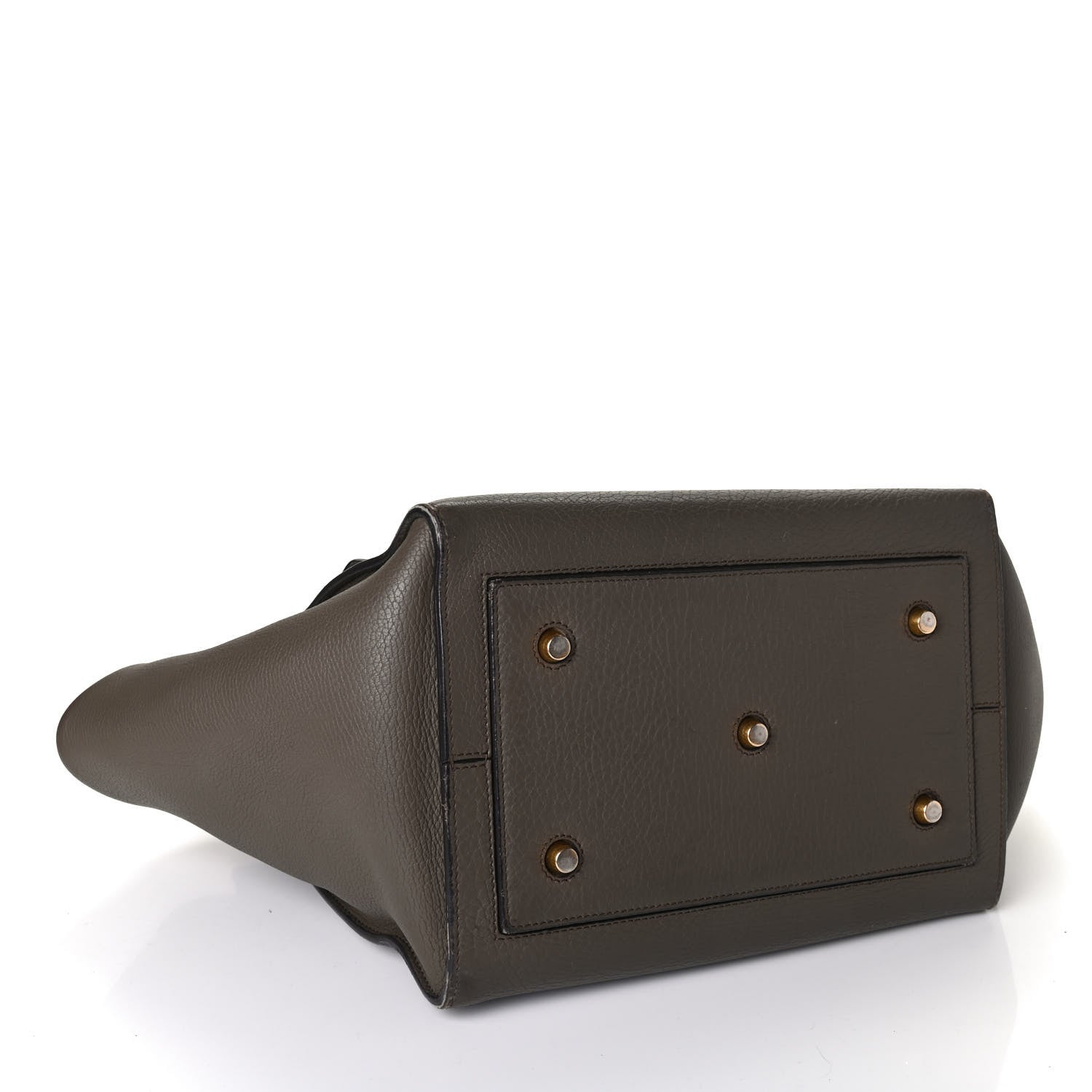 Celine Crisped Calfskin Small Tie Knot Tote Dark Khaki 3 of 4