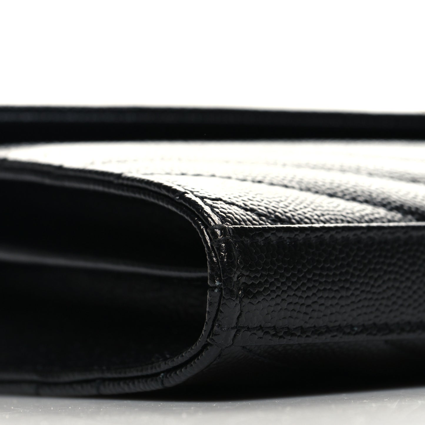 Grain De Poudre Matelasse Chevron Monogram Chain Wallet Black