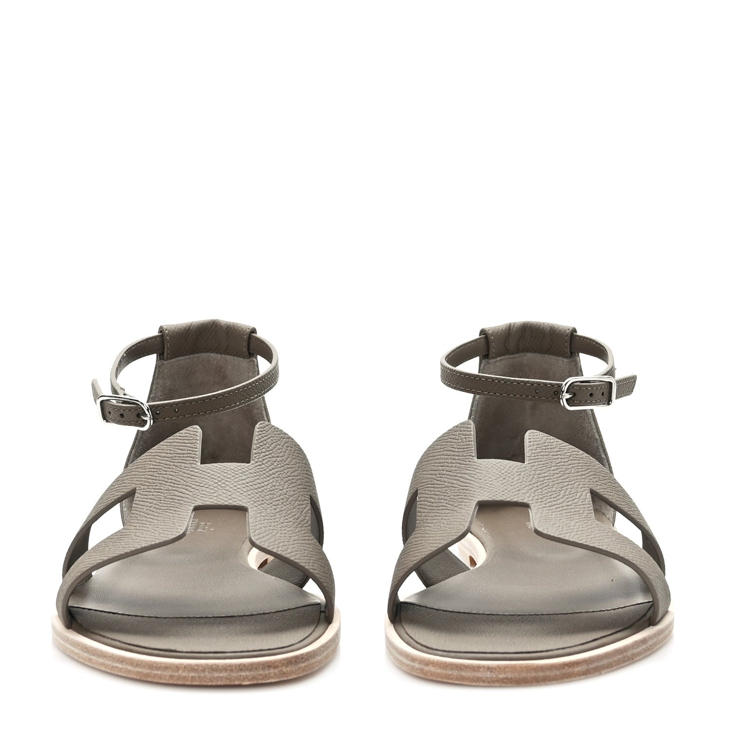 Hermes Epsom Santorini Sandals 40 Etoupe 2 of 9