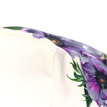 Dolce & Gabbana Canvas Anemone Print Medium Beatrice Tote Purple 5 of 5